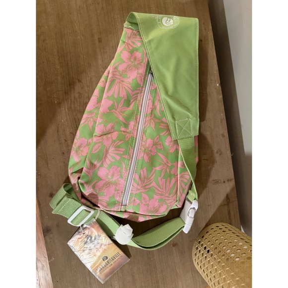 Margaritaville Tropical Floral Sling Backpack Lime Green Pink Crossbody Bag NWT - Picture 4 of 4